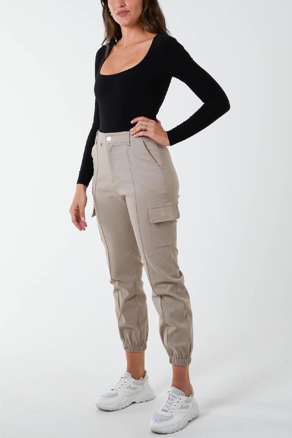 Qed London Slim Fitted Pintuck Combat Cargos