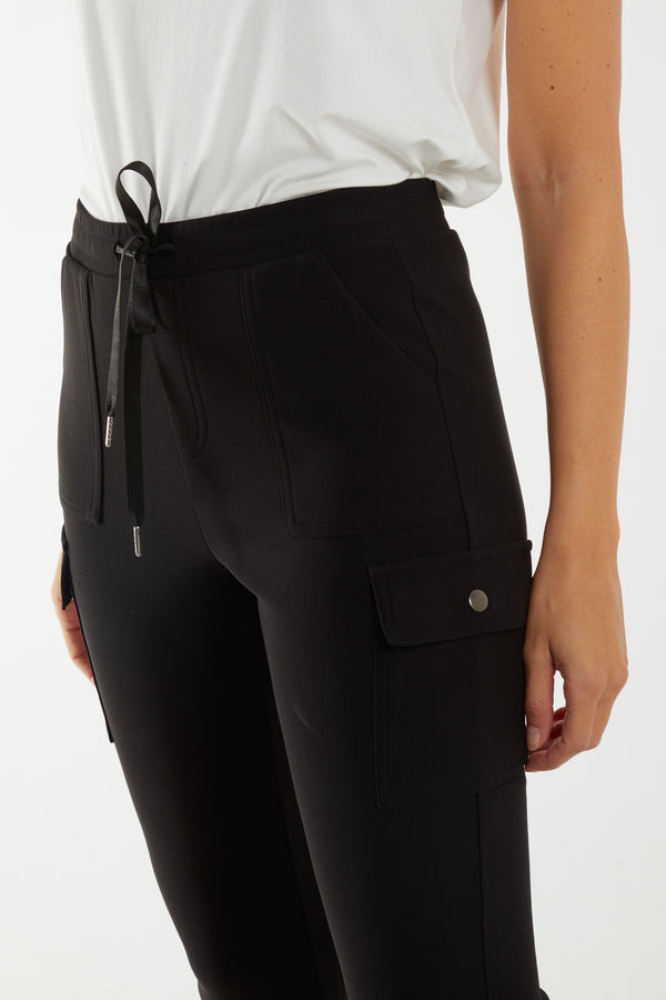 Qed London Slim Flit Cargo Leggings W/ Drawstring