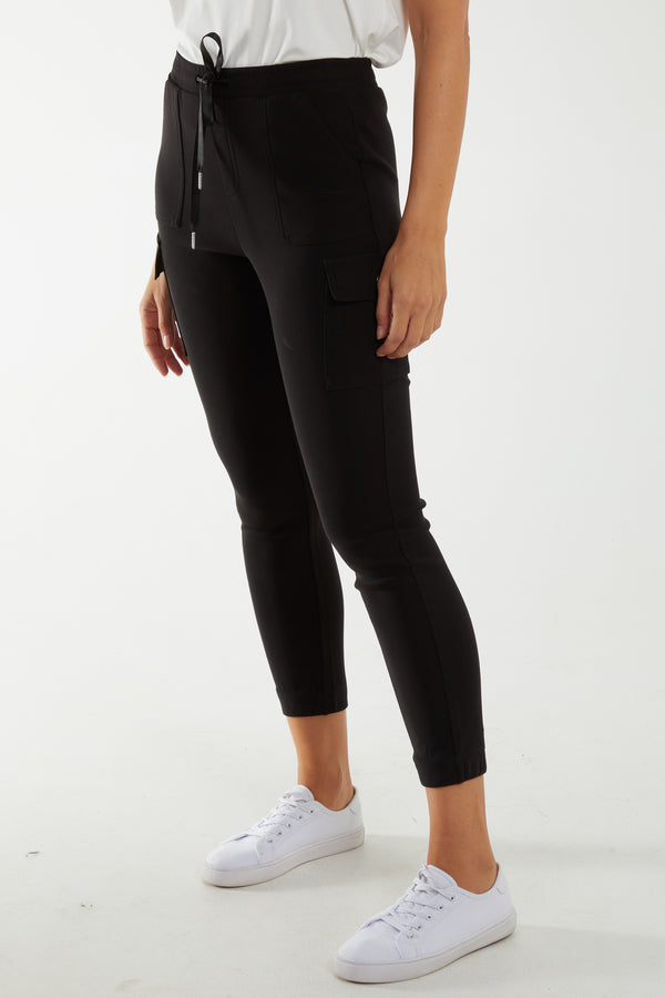 qed london Slim Flit Cargo Leggings w/ Drawstring