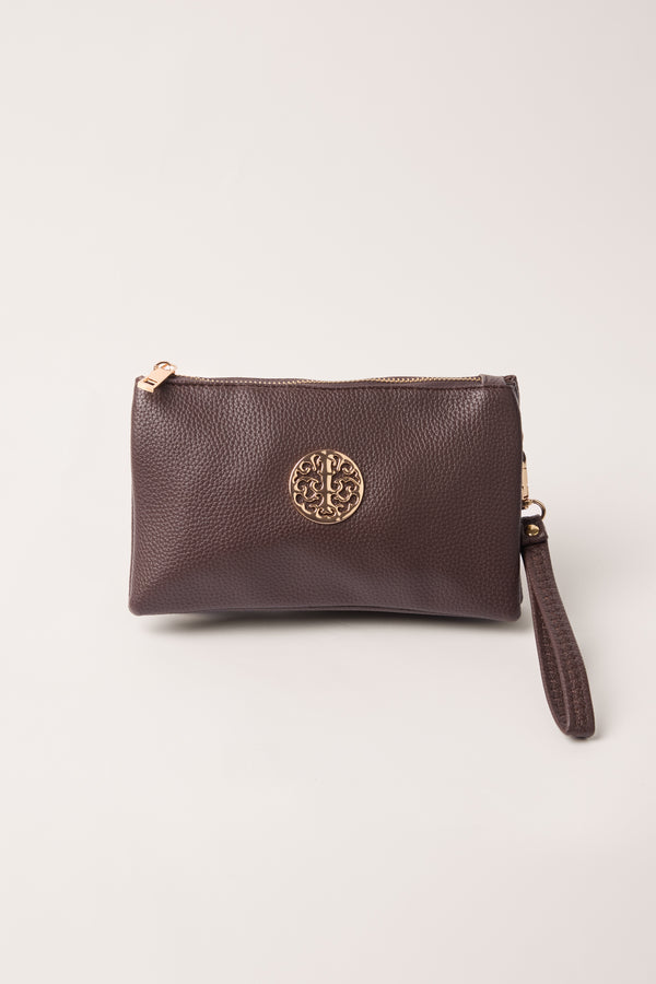 Qed London Small Gold Detail Shoulder/Clutch Purse
