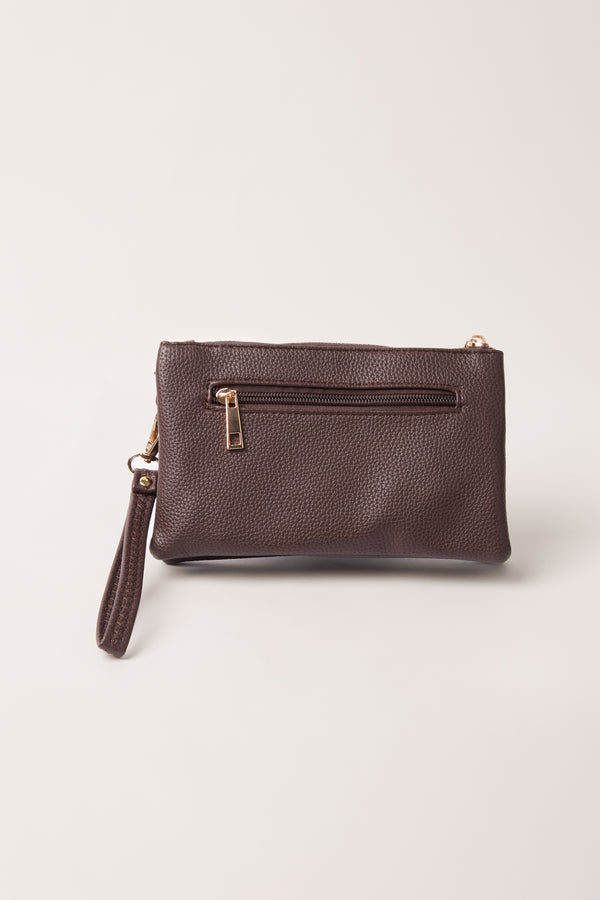 Qed London Small Gold Detail Shoulder/Clutch Purse