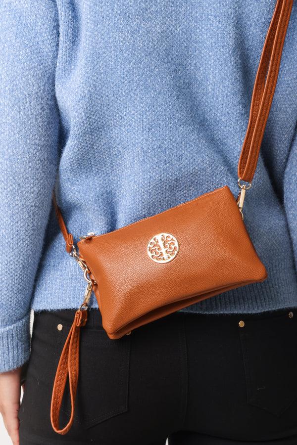 qed london Small Gold Detail Shoulder/Clutch Purse