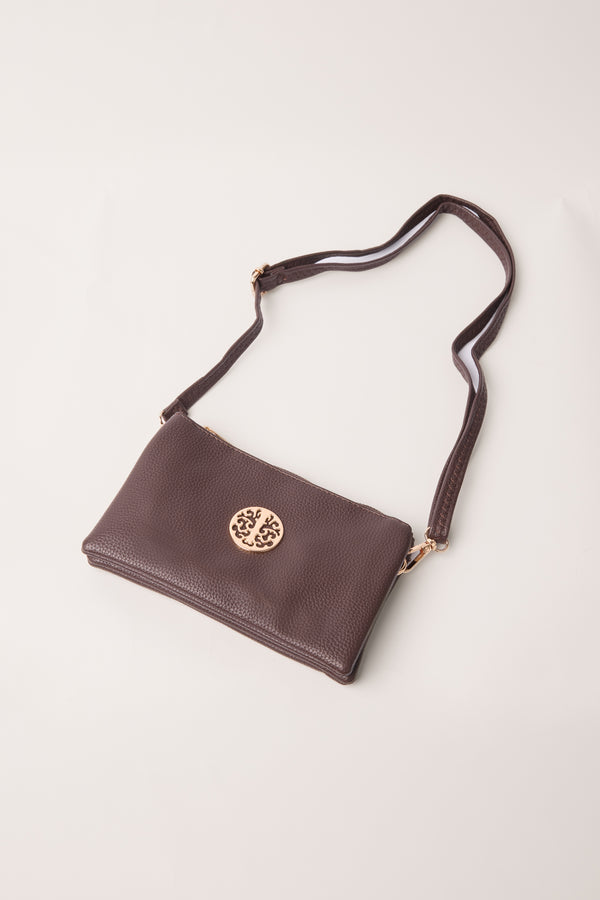 qed london Small Gold Detail Shoulder/Clutch Purse