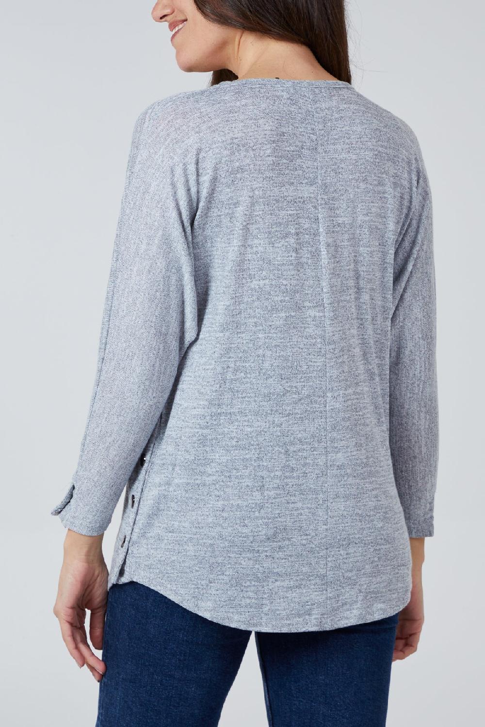 Qed London Snap Side Batwing Top