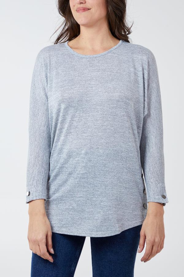 Qed London Snap Side Batwing Top