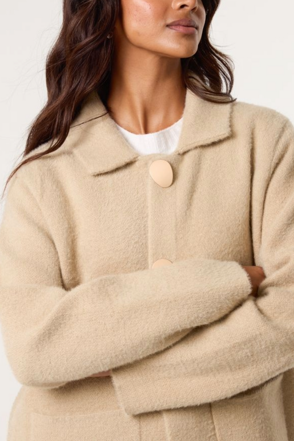 Qed London Soft Classic Collar Overcoat