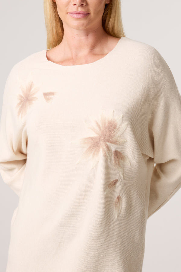 Qed London Soft Floral Embellished Jumper