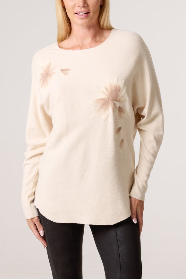 qed london Soft Floral Embellished Jumper