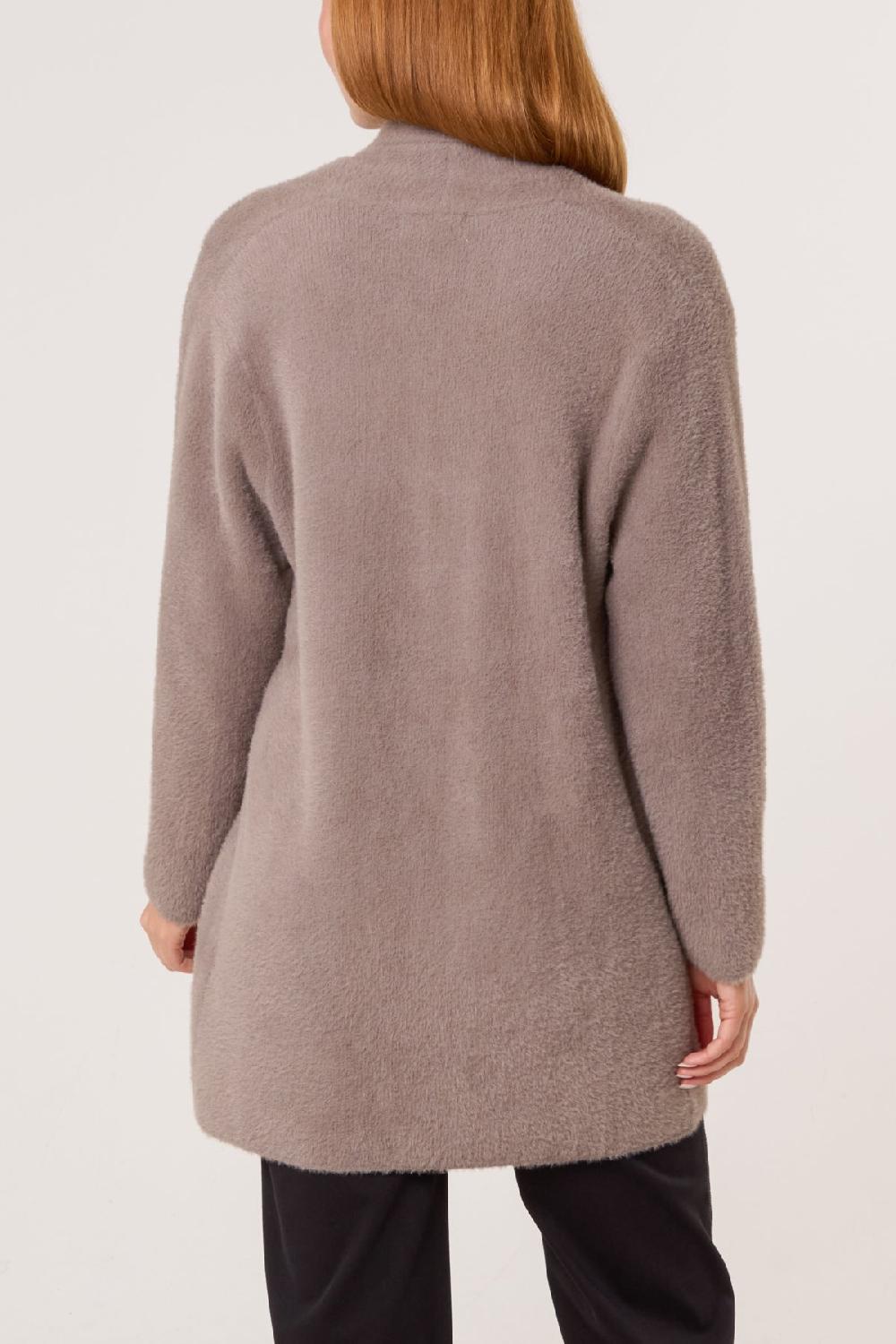 Qed London Soft & Fluffy Mid Length Cardigan