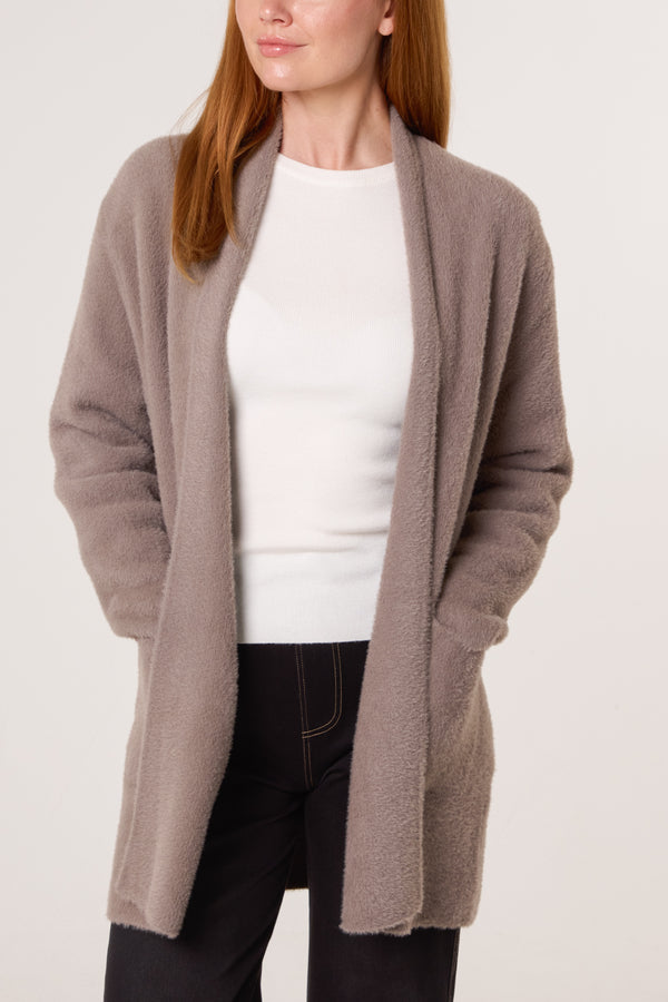qed london Soft & Fluffy Mid Length Cardigan