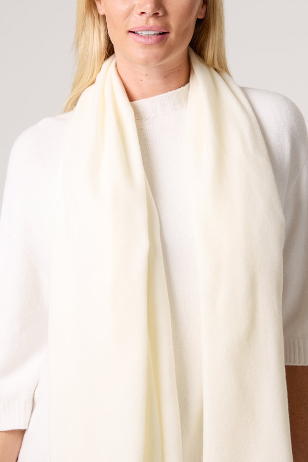 Qed London Soft Knit Plain Tassel Scarf