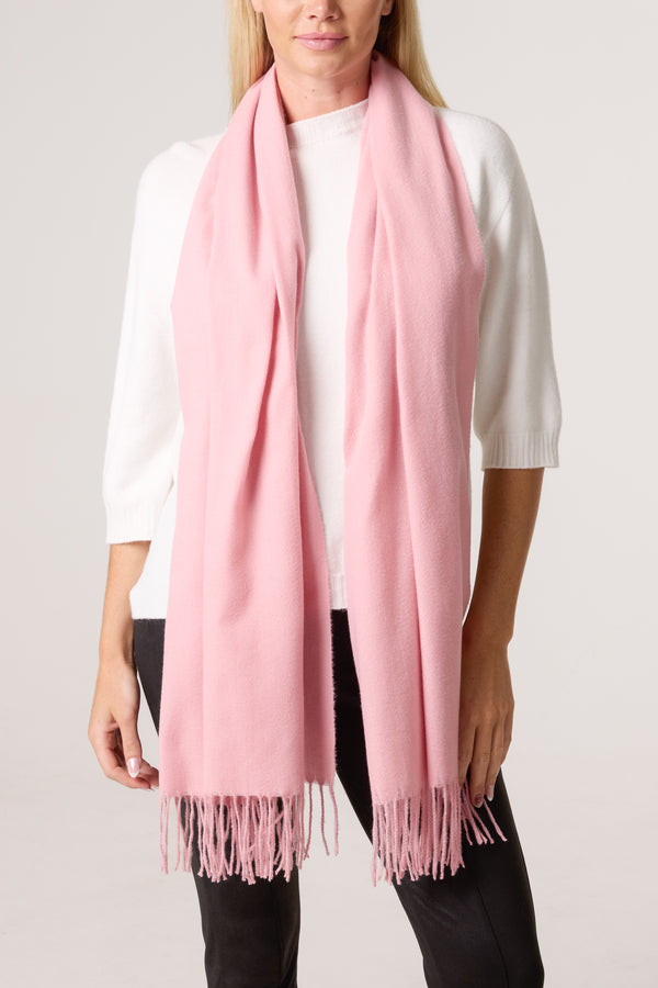qed london Soft Knit Plain Tassel Scarf