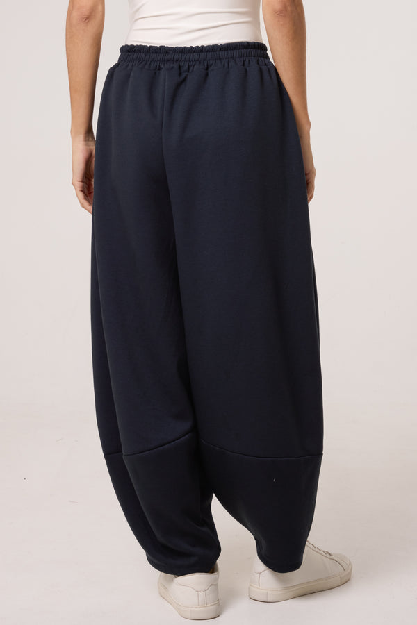 Qed London Soft Touch Barrel Leg Trousers
