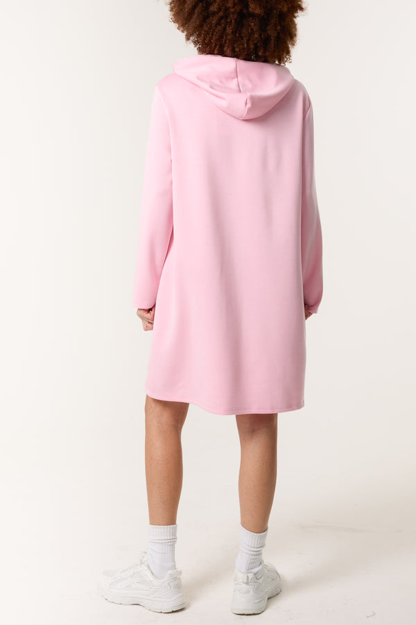 Qed London Soft Touch Hooded Sweatshirt Dress