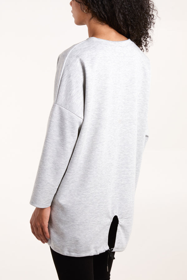 Qed London Soft Touch "J'Adore" Heart Sweatshirt