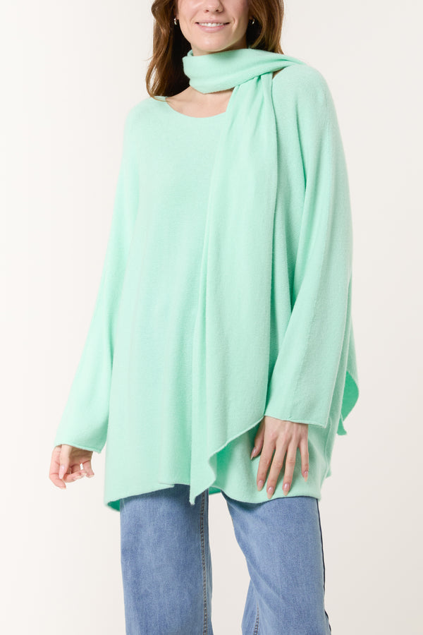 qed london Soft Touch Jumper & Matching Scarf