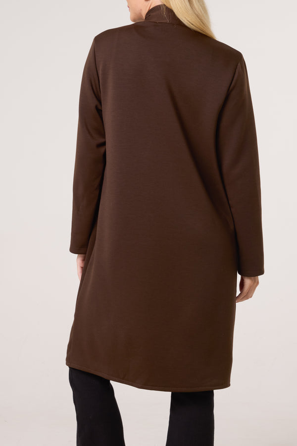 Qed London Soft Touch Pockets Longline Coat
