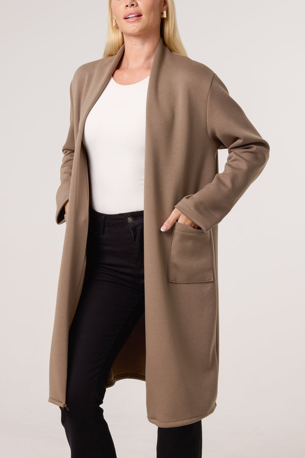 qed london Soft Touch Pockets Longline Coat