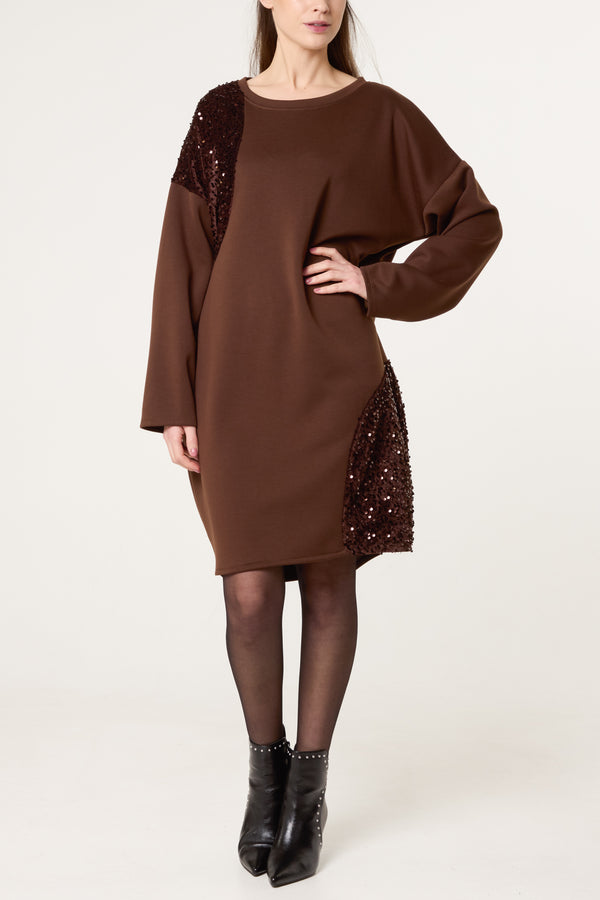 Qed London Soft Touch Sequin Oversized Dress