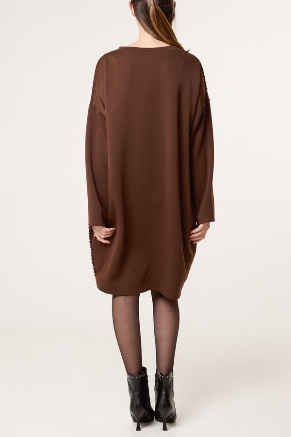 Qed London Soft Touch Sequin Oversized Dress