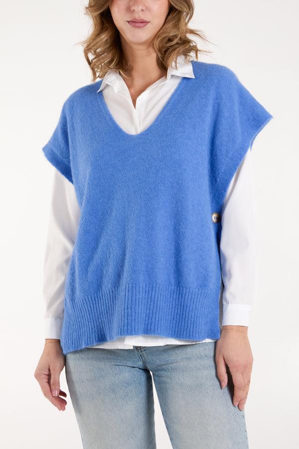 Qed London Soft Touch Side Split Knit Vest