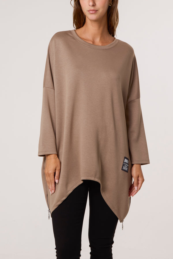 qed london Soft Touch Side Zip Pockets Sweatshirt