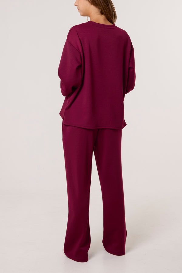 Qed London Soft Touch Sweatshirt & Trousers Set