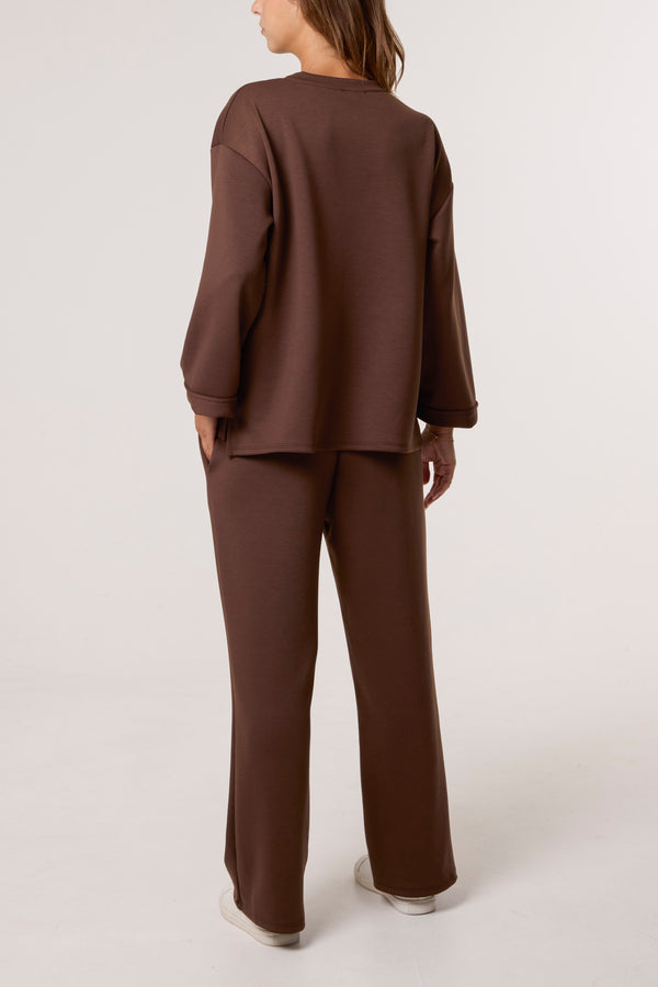 Qed London Soft Touch Sweatshirt & Trousers Set