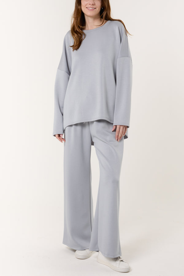 Qed London Soft Touch Sweatshirt & Wide Leg Set