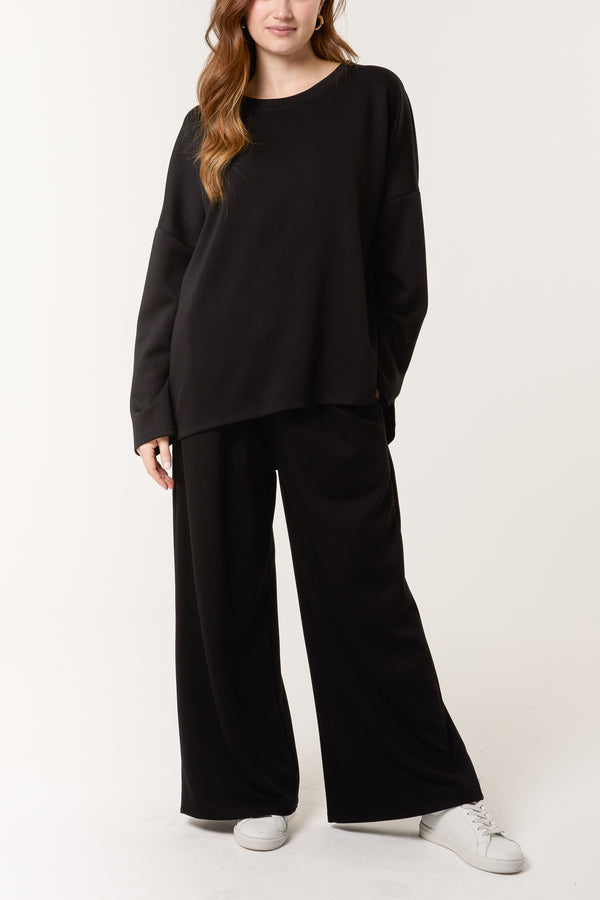 qed london Soft Touch Sweatshirt & Wide Leg Set