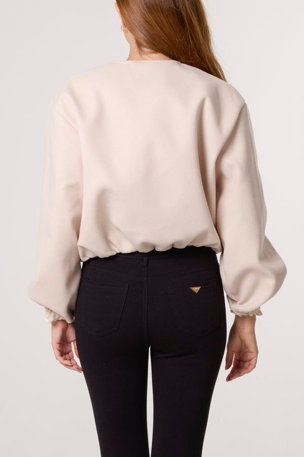 Qed London Soft Touch Zip Up Bomber Jacket