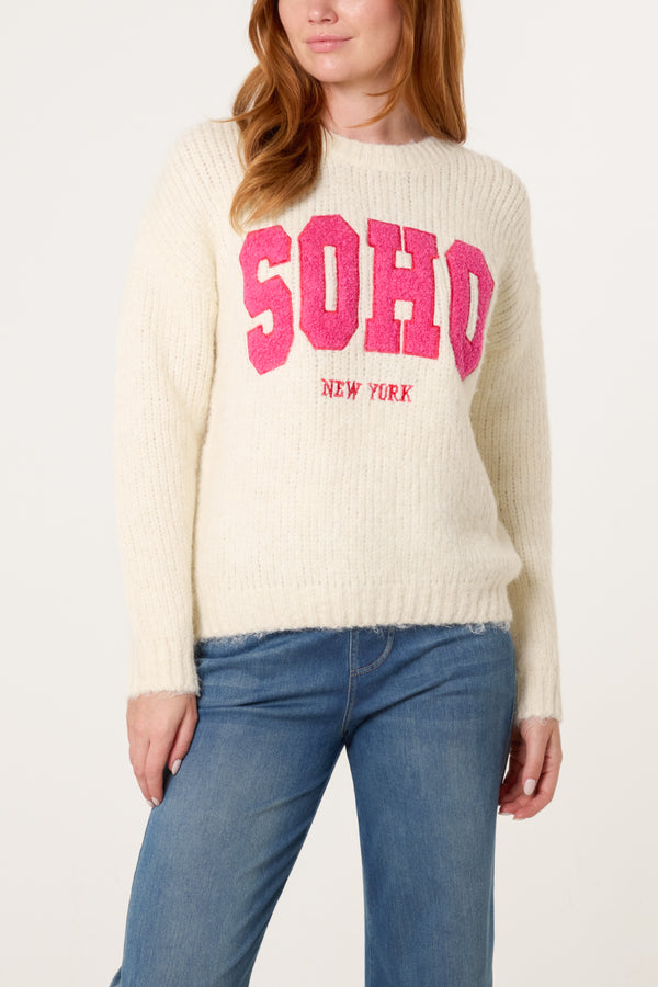 qed london Soho Knit Crew Jumper