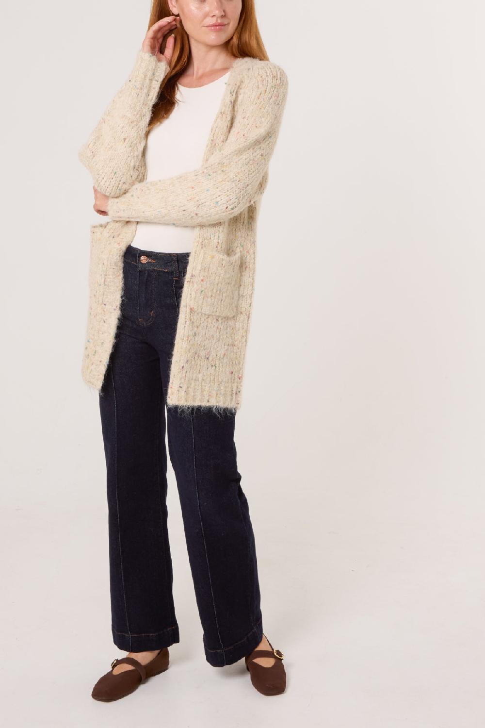 Qed London Space Dye Knit Pocket Cardigan