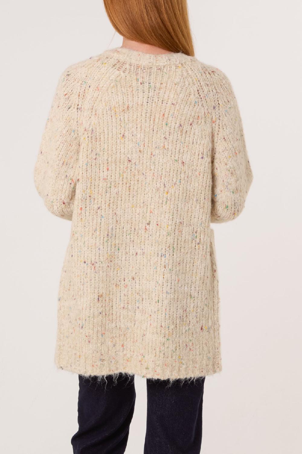 Qed London Space Dye Knit Pocket Cardigan