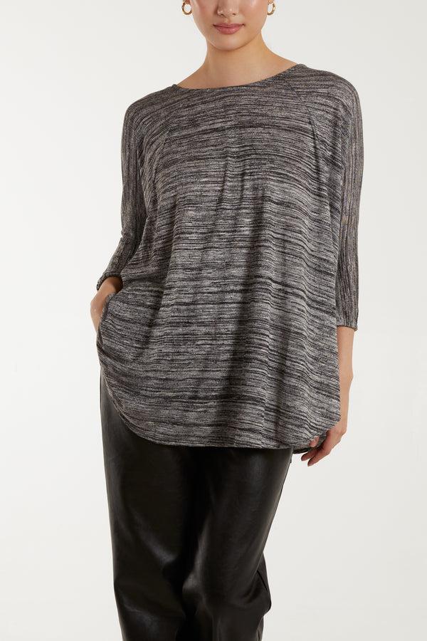 qed london Space Dye Round Hem Tunic