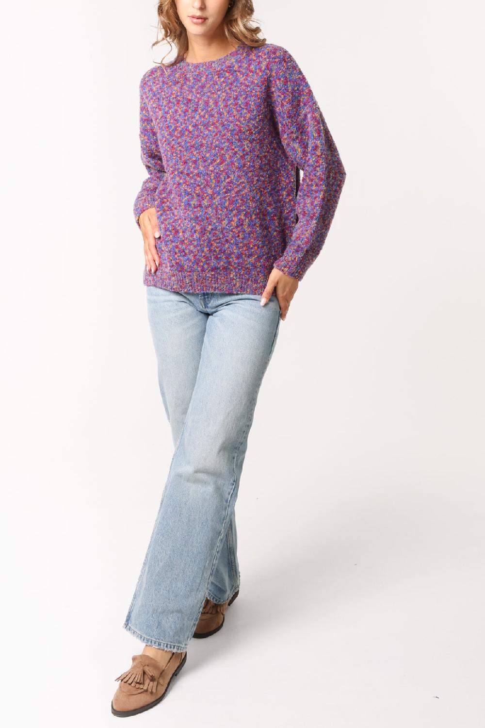 Qed London Space Dye Round Neck Jumper