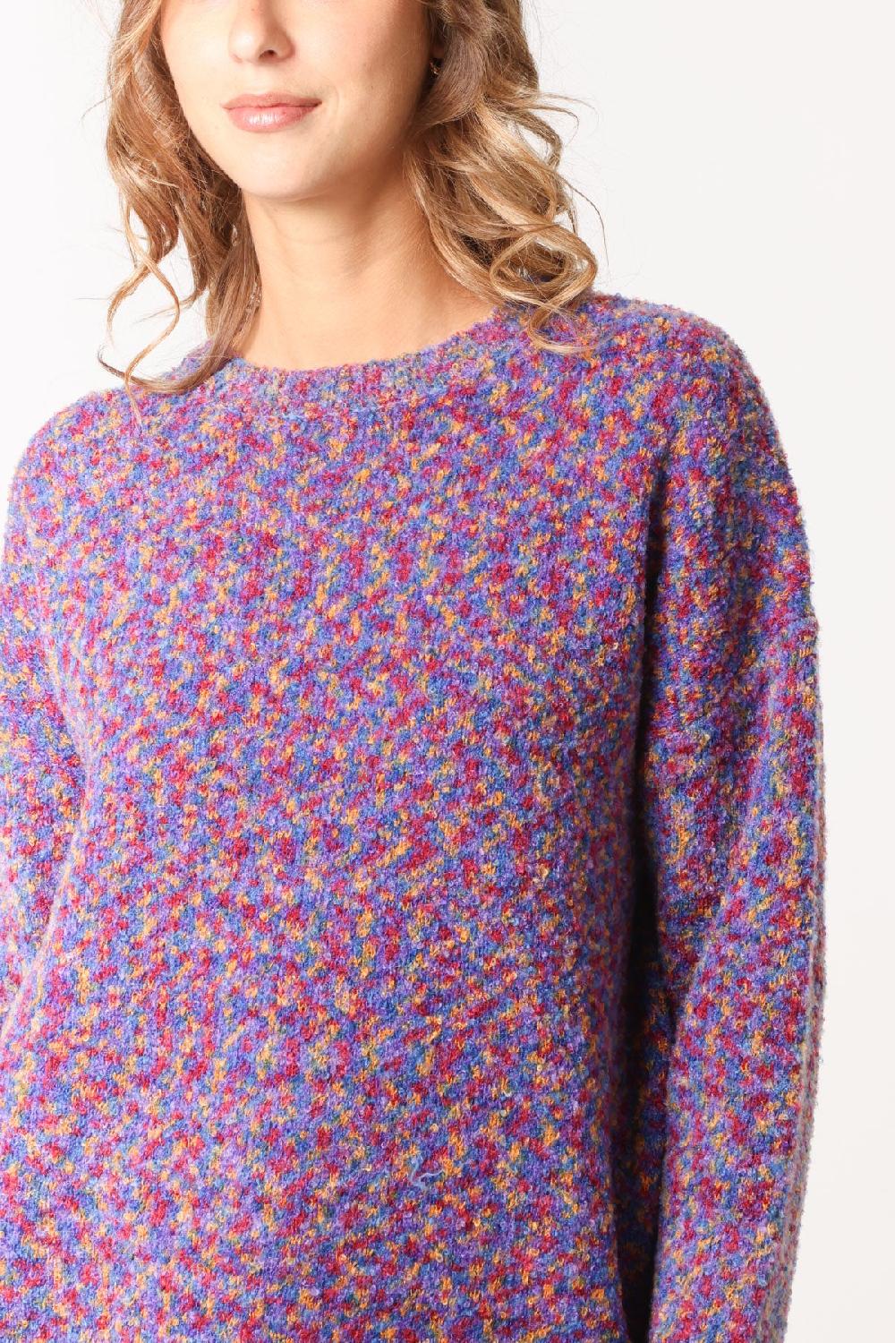 Qed London Space Dye Round Neck Jumper