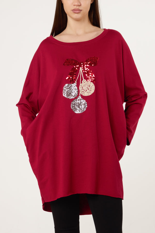 qed london Sparkling Baubles Sweat Dress