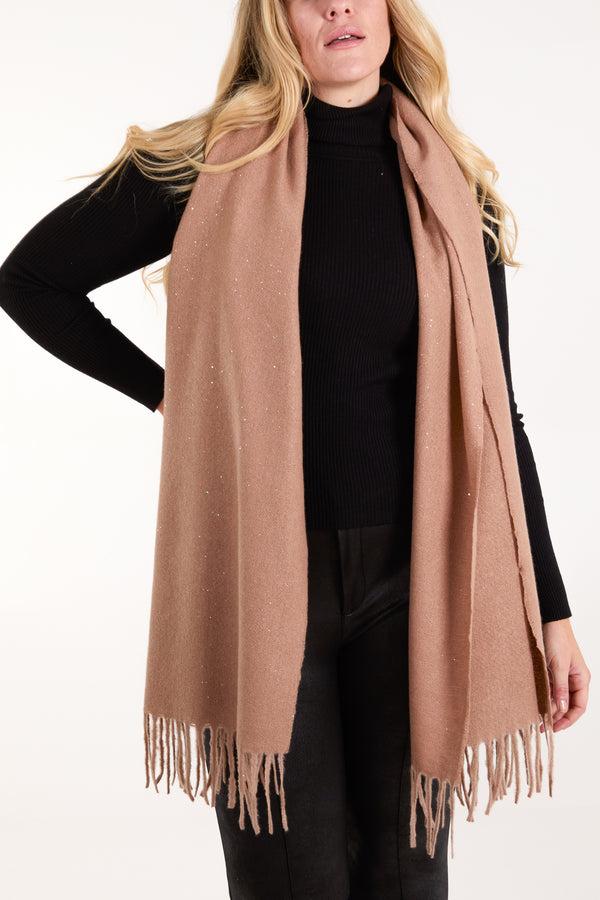 qed london Sparkly Tassel Scarf