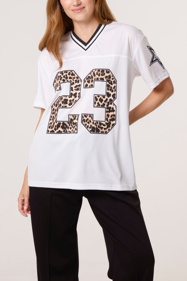 qed london Sports Leopard Jersey Tee