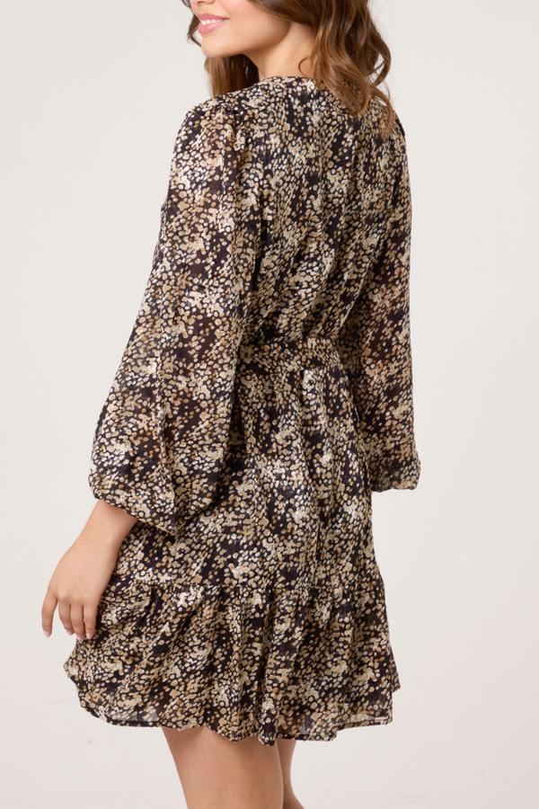 Qed London Spotty Button & Belted Mini Dress