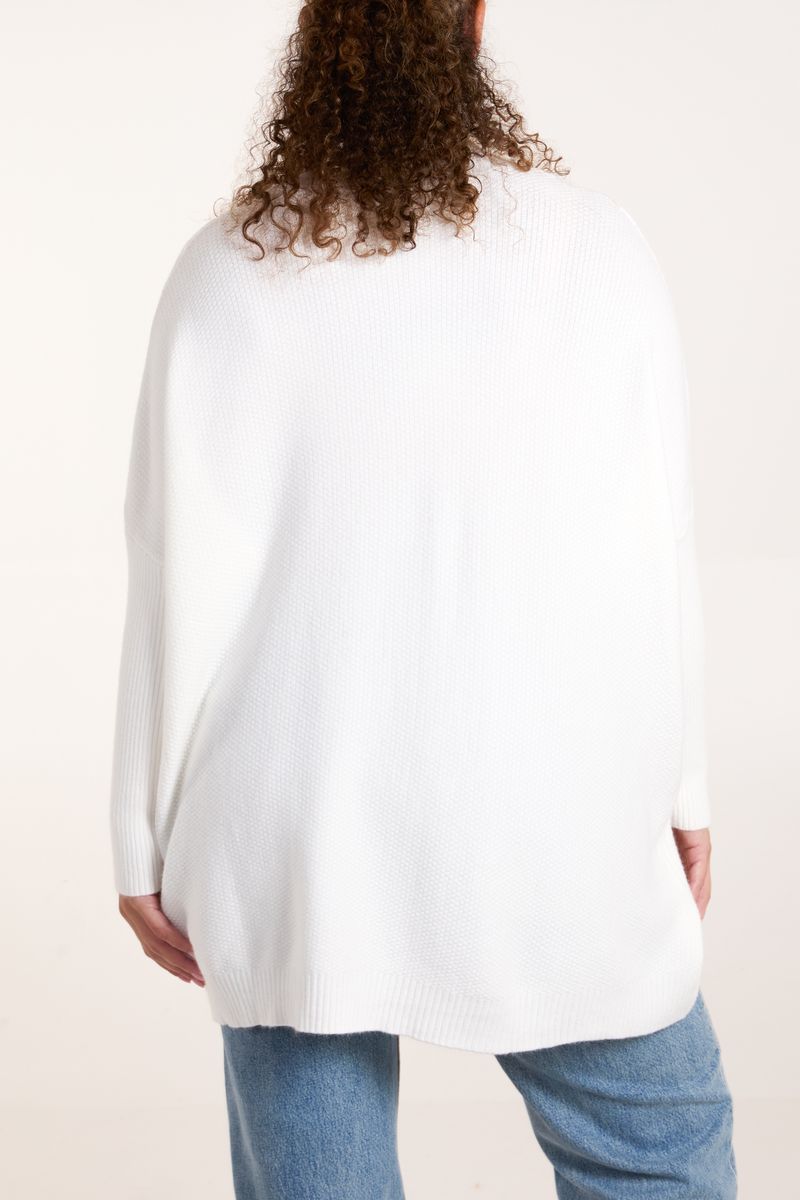 Qed London Stand Neck Multi Knit Jumper