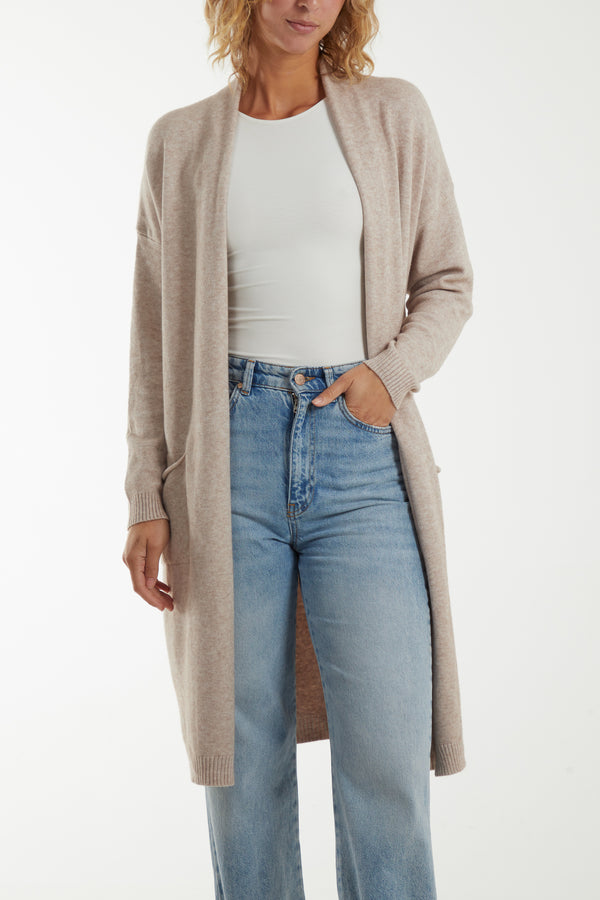 Qed London Starred Back Long Cardigan