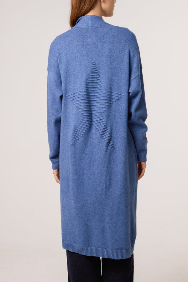 qed london Starred Back Long Cardigan