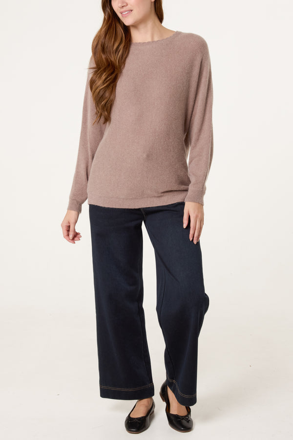 Qed London Stone Scallop Neck Knit Jumper