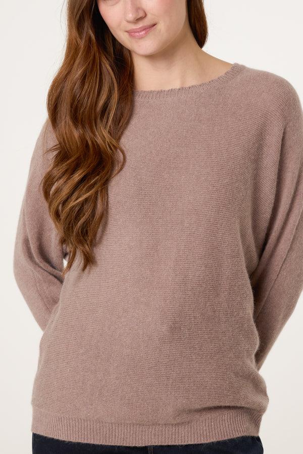 Qed London Stone Scallop Neck Knit Jumper