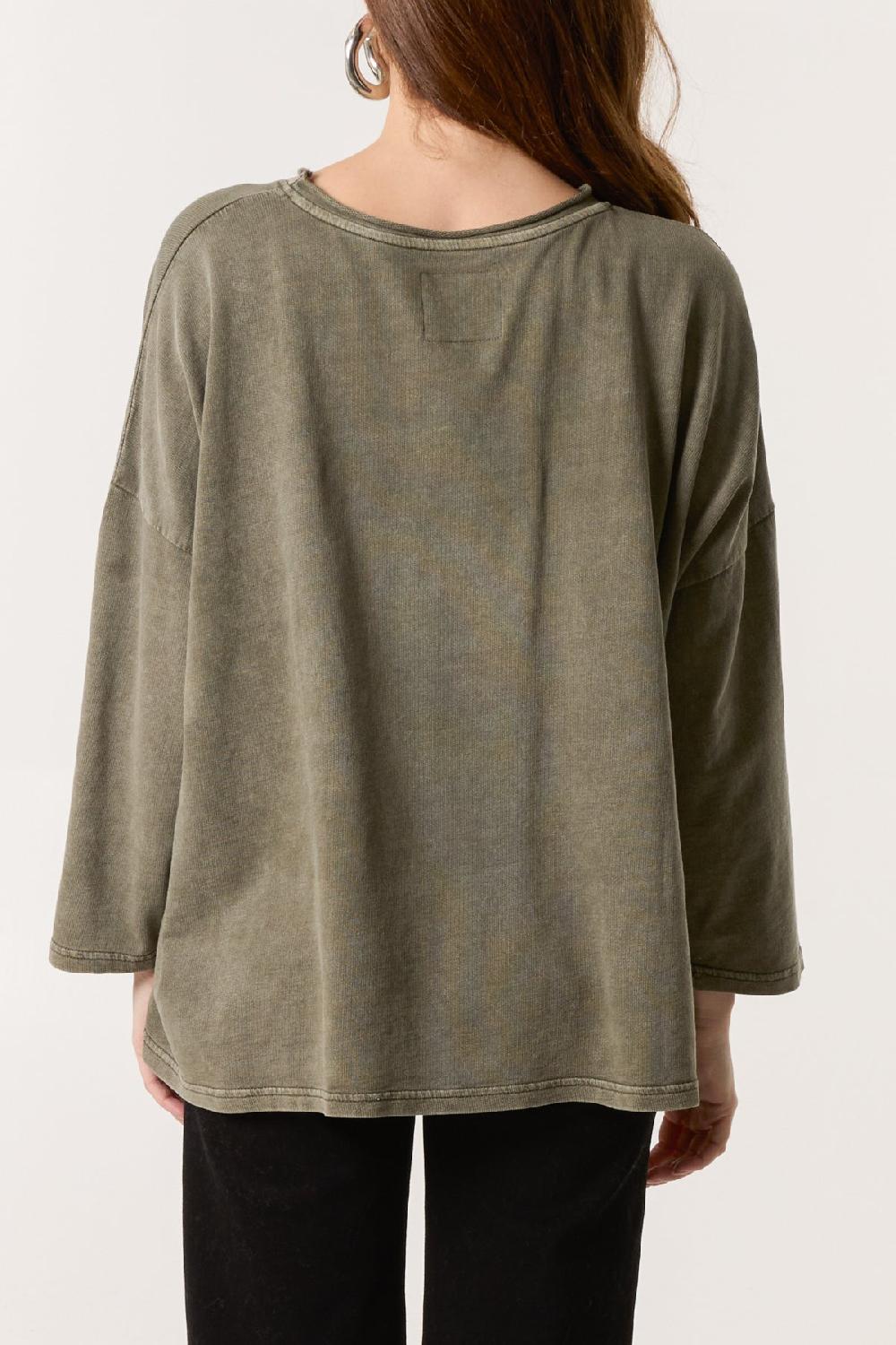 Qed London Stone Wash Bow Sweatshirt