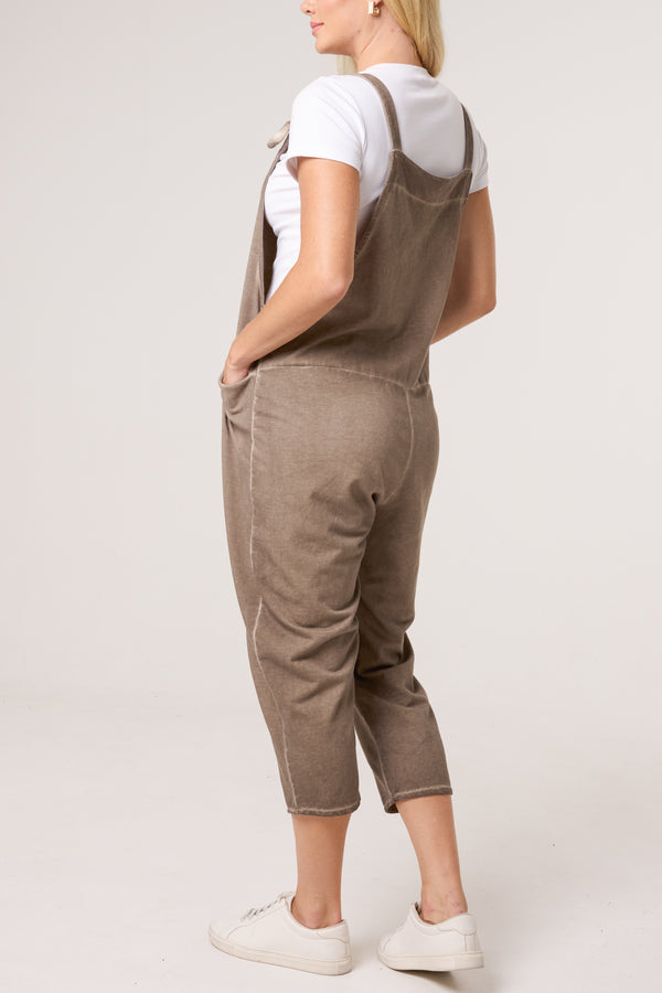 Qed London Stone Wash Dungarees