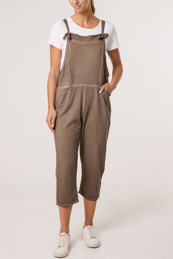 Qed London Stone Wash Dungarees