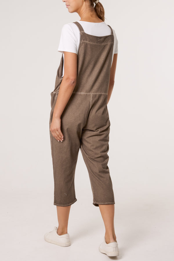 Qed London Stone Wash Dungarees